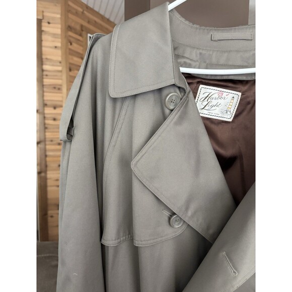 Harbor Light Trench Coat XL Men 46R Tan Brown Zip Out Lining Classic Tradition - Picture 5 of 11